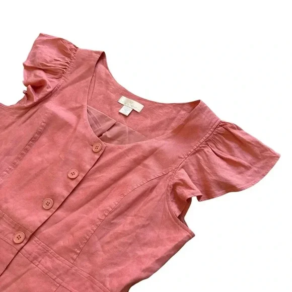 Rachel Parcell Blush Button Midi Dress - Picture 4 of 14